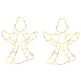 VidaXL Weihnachtsbeleuchtung Engelssilhouette 2 Stk. 50 LEDs warmweiß