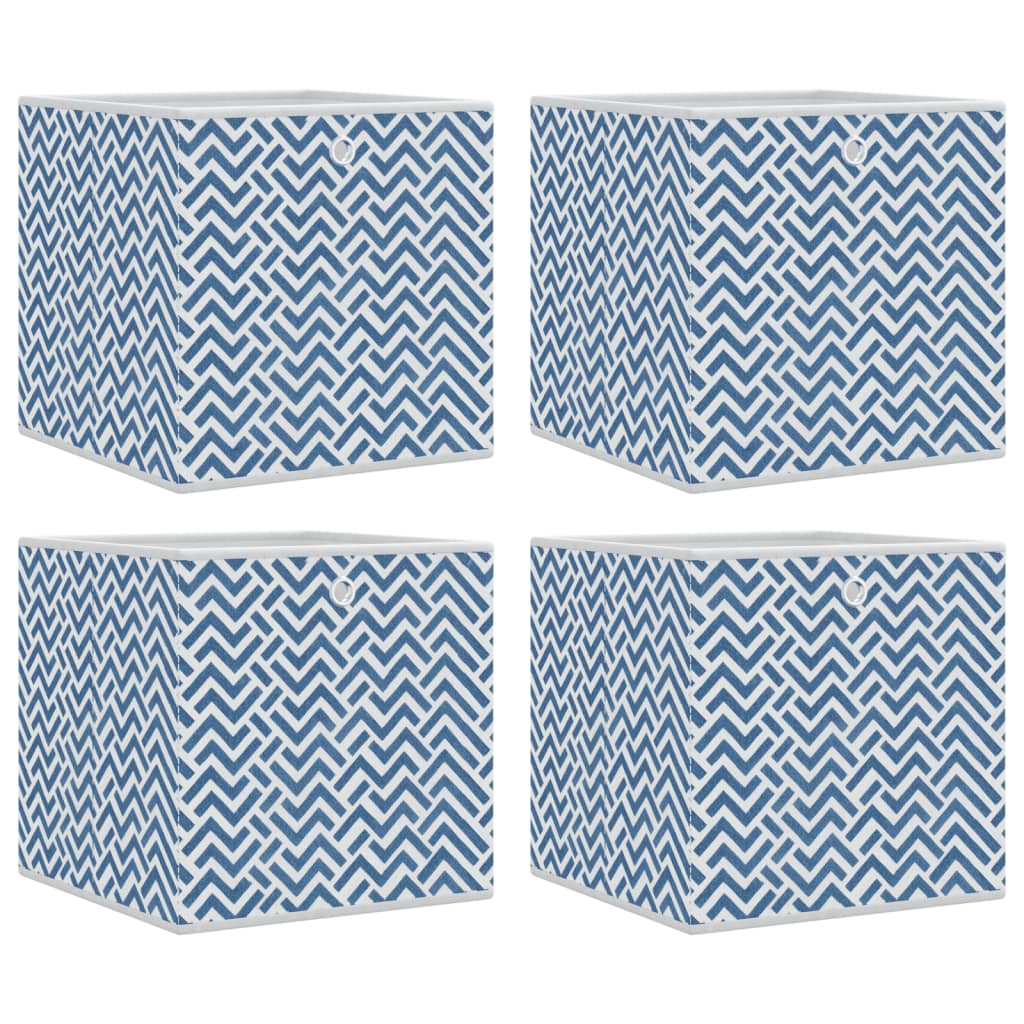 Vidaxx Aufbewahrungsboxen 4 Stück faltbar 32x32x32 cm Vliesstoff blau