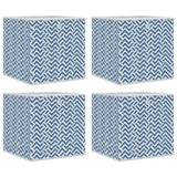 Vidaxx Aufbewahrungsboxen 4 Stück faltbar 32x32x32 cm Vliesstoff blau