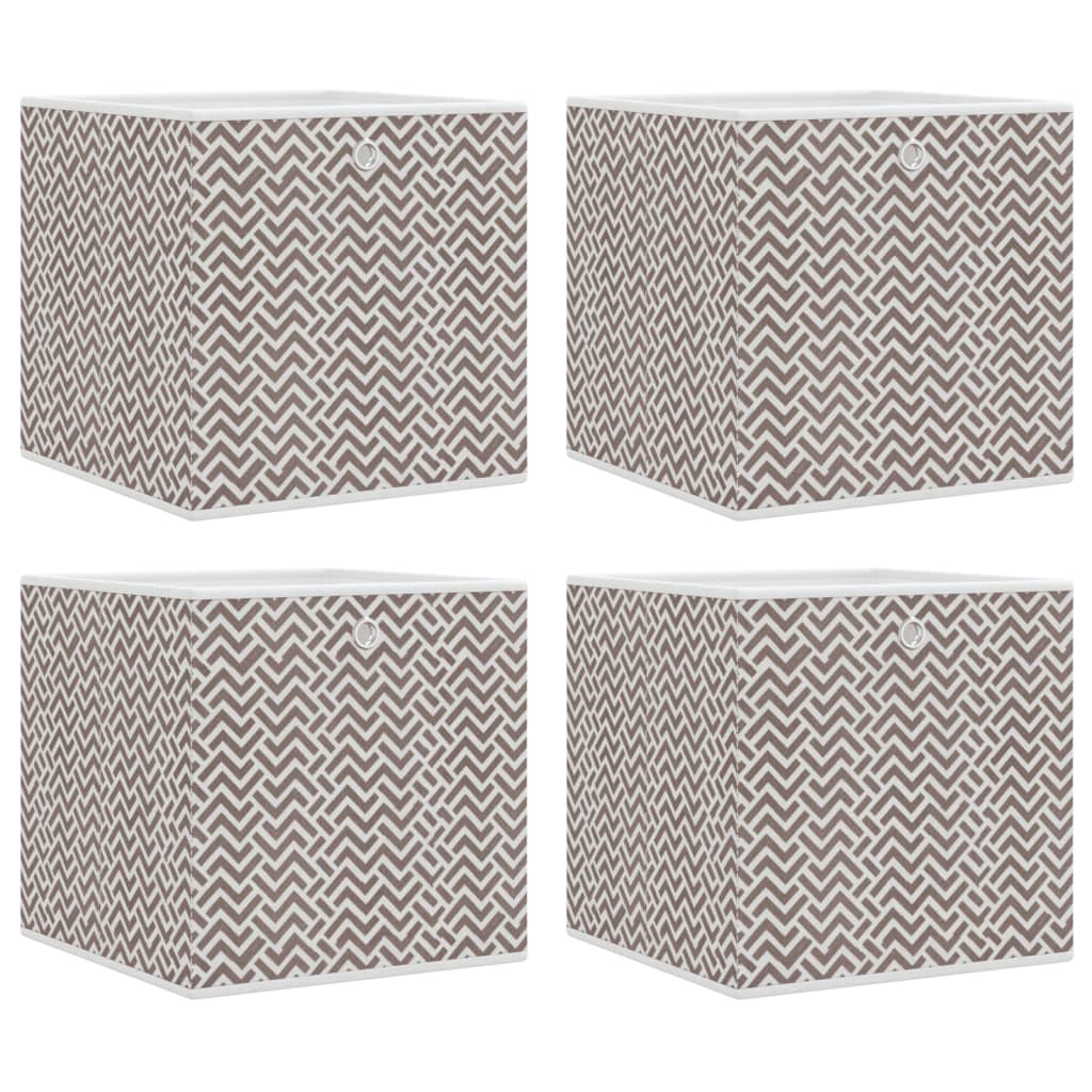 Vidaxx Aufbewahrungsboxen 4 Stück faltbar 32x32x32 cm Vliesstoff braun
