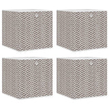 Vidaxx Aufbewahrungsboxen 4 Stück faltbar 32x32x32 cm Vliesstoff braun