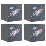 Vidaxx Aufbewahrungsboxen 4 Stück faltbar 32x32x32 cm Vliesstoff grau