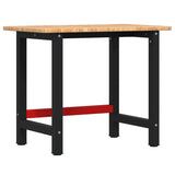 VidaXL Rechteckige Werkbank 100x60x81,5 cm massive Eiche hellbraun