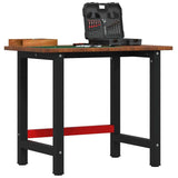 VidaXL Rechteckige Werkbank 100x60x81,5 cm massive Eiche dunkelbraun