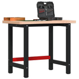 Vidaxl Workbench 100x (55-60) x83 cm pevné bukové dřevo