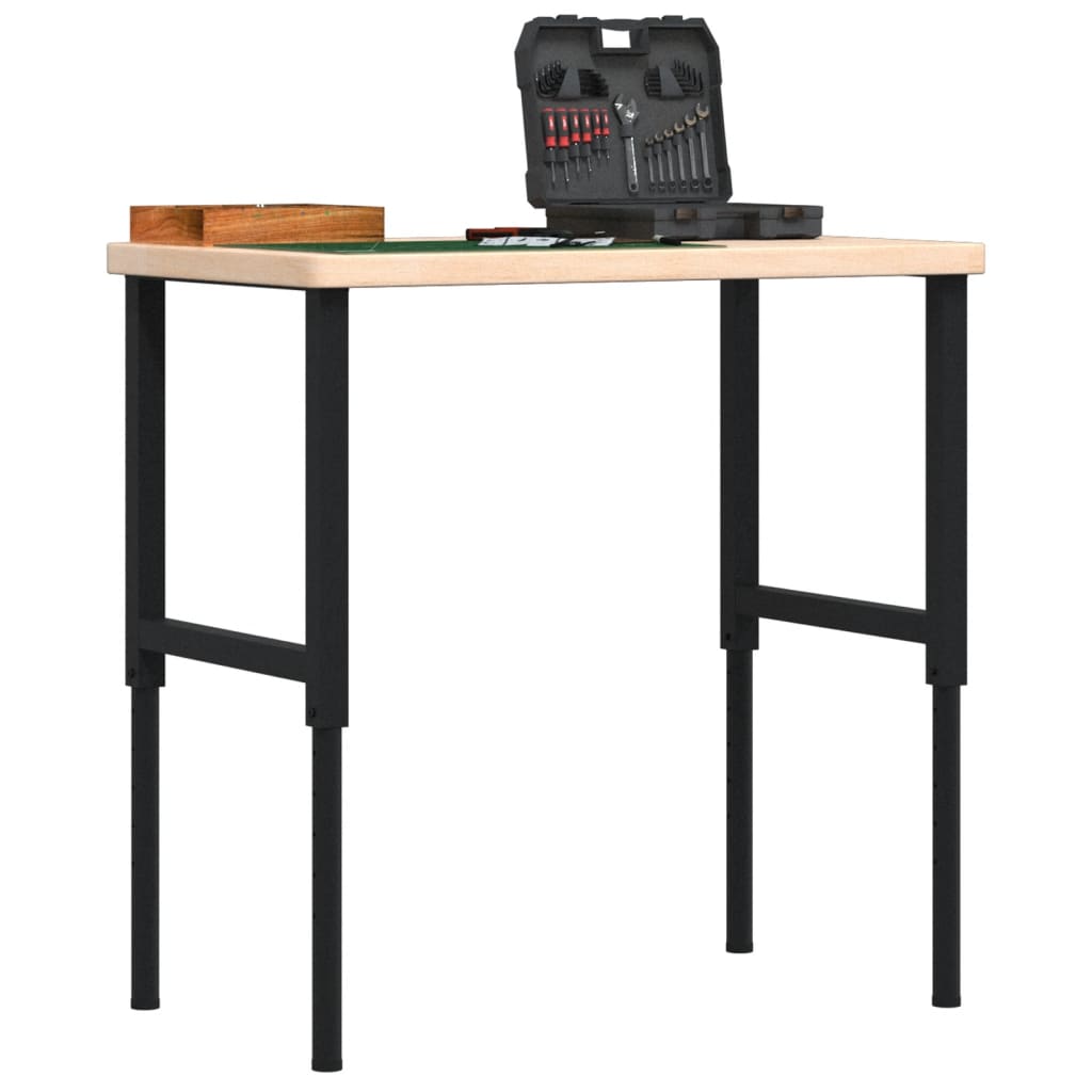 VidaXL Rechteckige Werkbank 100 x 60 x (73–99,5) cm, massive Eiche