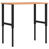 VidaXL Rechteckige Werkbank 100 x 60 x (71,5–98) cm, massives Buchenholz