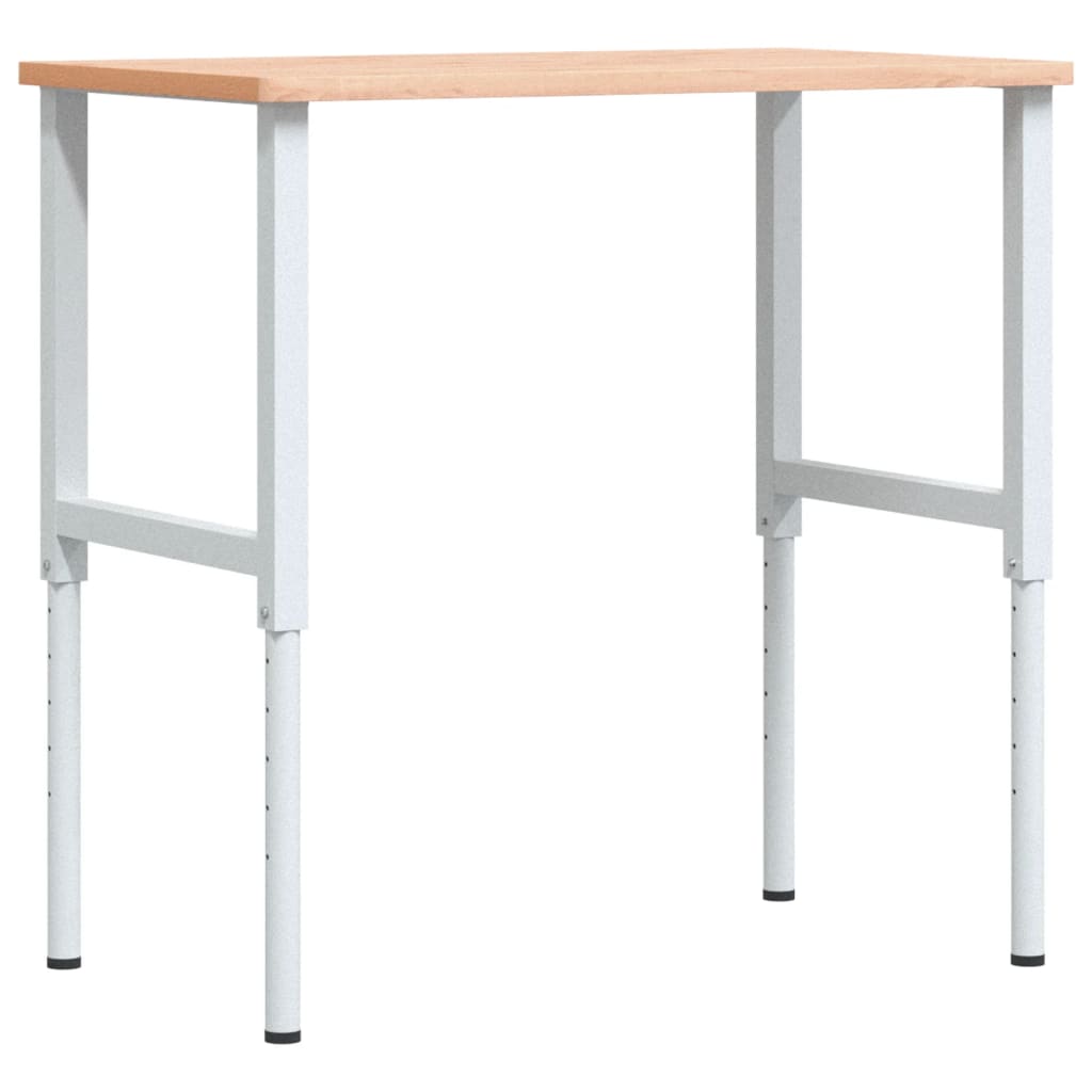 VidaXL Rechteckige Werkbank 100 x 60 x (71,5–98) cm, massives Buchenholz