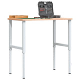 VidaXL Rechteckige Werkbank 100 x 60 x (71,5–98) cm, massives Buchenholz