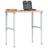 VidaXL Rechteckige Werkbank 100 x 60 x (73–99,5) cm, massives Buchenholz