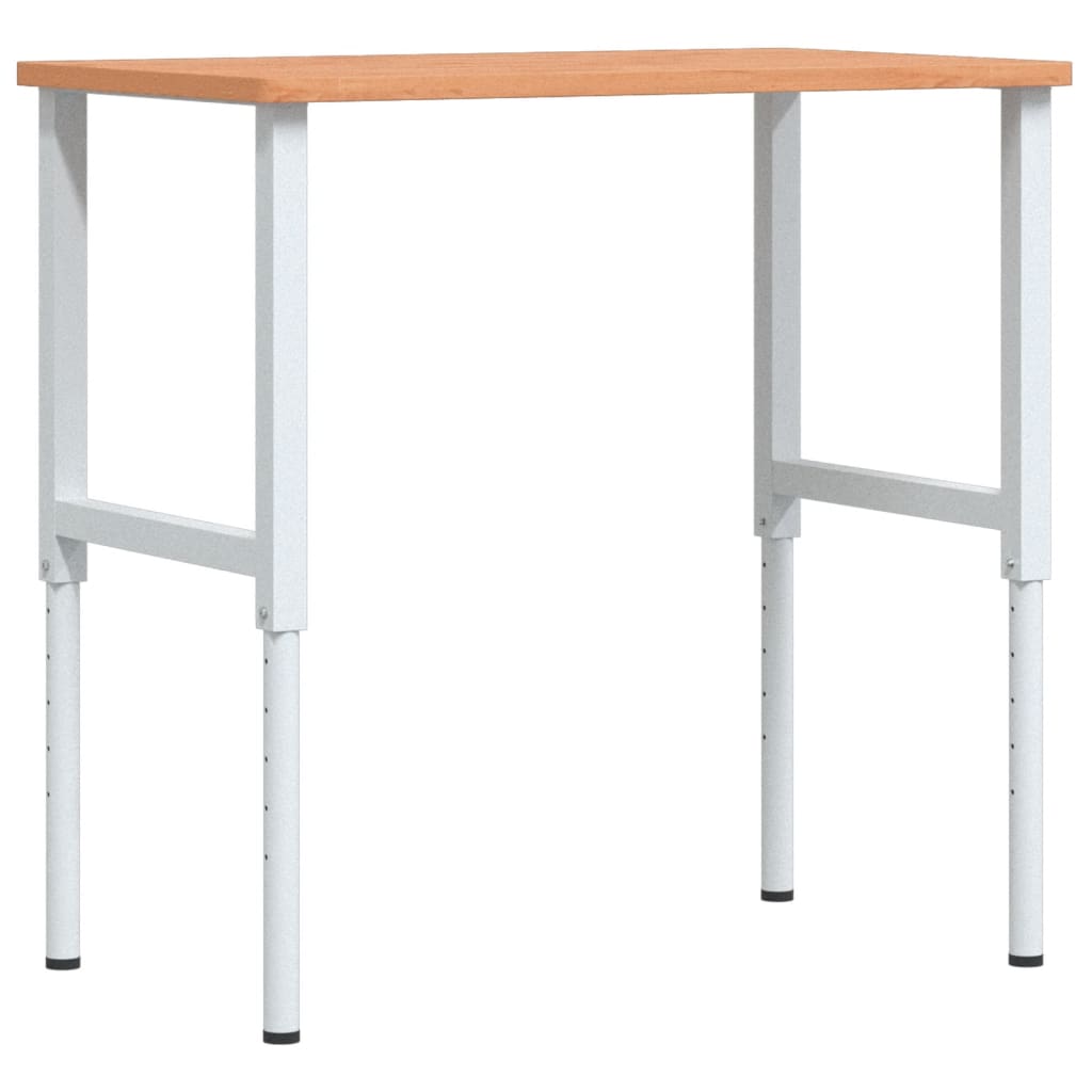 VidaXL Rechteckige Werkbank 100 x 60 x (71,5–98) cm, massives Buchenholz