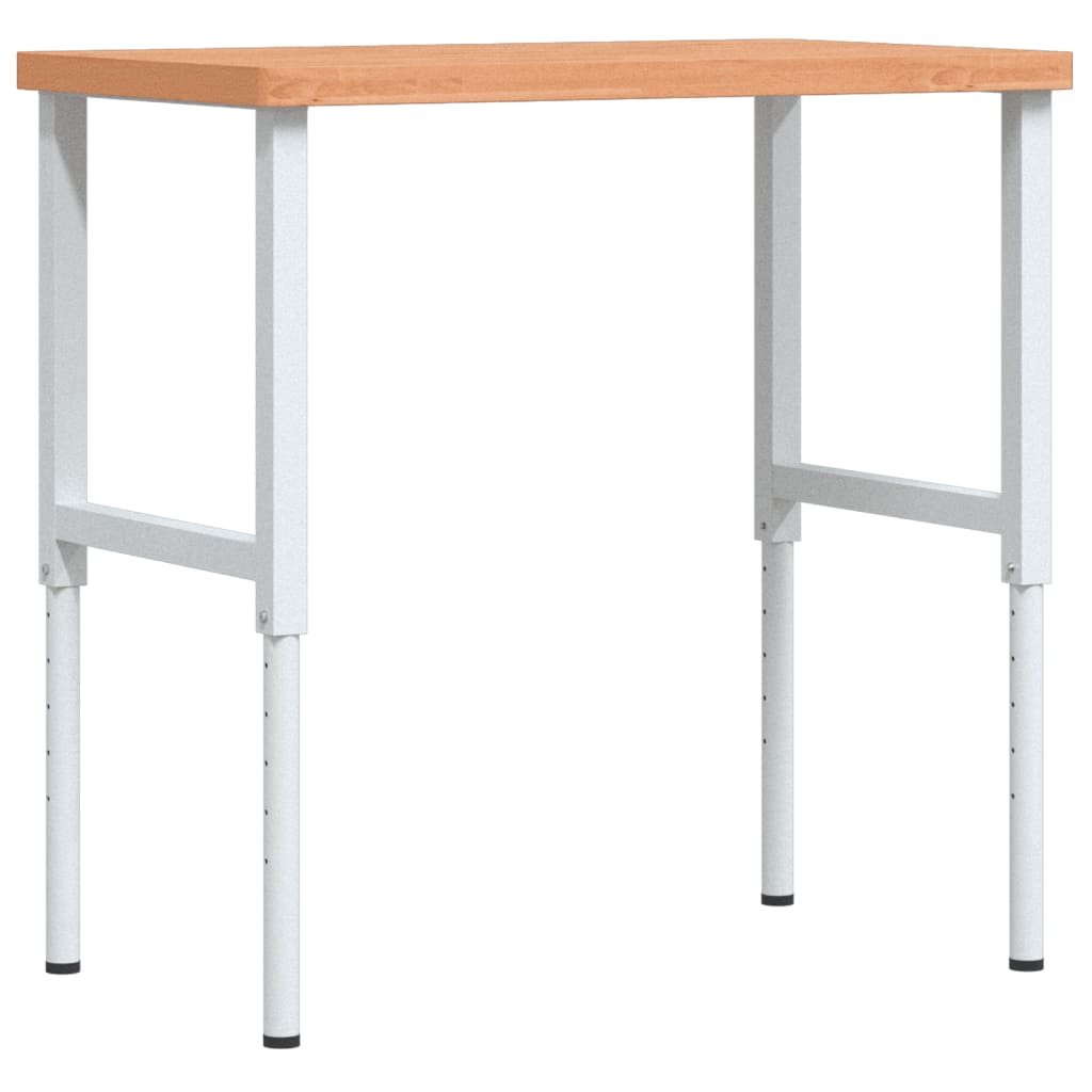 VidaXL Rechteckige Werkbank 100 x 60 x (73–99,5) cm, massives Buchenholz