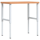 VidaXL Rechteckige Werkbank 100 x 60 x (73–99,5) cm, massives Buchenholz