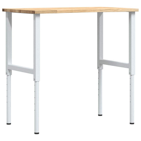 Vidaxl werkbank 100x60x(71,5-98) cm massief eikenhout