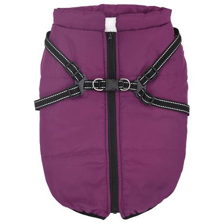 VidaXL Hundemantel mit Geschirr, wasserdicht, reflektierend, Lila, L68
