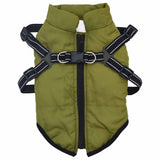 VidaXL Hundemantel mit Geschirr, wasserdicht, reflektierend, Armeegrün, L28
