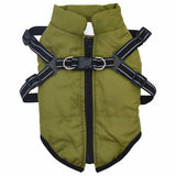 VidaXL Hundemantel mit Geschirr, wasserdicht, reflektierend, Armeegrün, L32