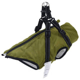 VidaXL Hundemantel mit Geschirr, wasserdicht, reflektierend, Armeegrün, L40