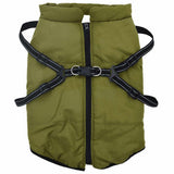 VidaXL Hundemantel mit Geschirr, wasserdicht, reflektierend, Armeegrün, L48