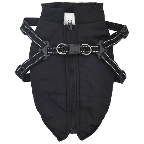 VidaXL Hundemantel mit Geschirr wasserdicht reflektierend schwarz L24