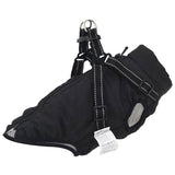 VidaXL Hundemantel mit Geschirr wasserdicht reflektierend schwarz L36