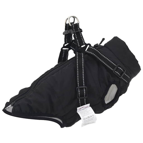 VidaXL Hundemantel mit Geschirr wasserdicht reflektierend schwarz L36