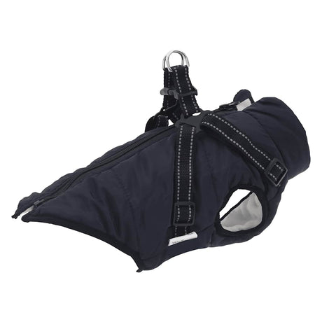 VidaXL Hundemantel mit Geschirr, wasserdicht, reflektierend, Marineblau, L24