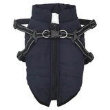 VidaXL Hundemantel mit Geschirr, wasserdicht, reflektierend, Marineblau, L24