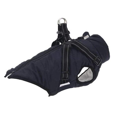 VidaXL Hundemantel mit Geschirr, wasserdicht, reflektierend, Marineblau, L40