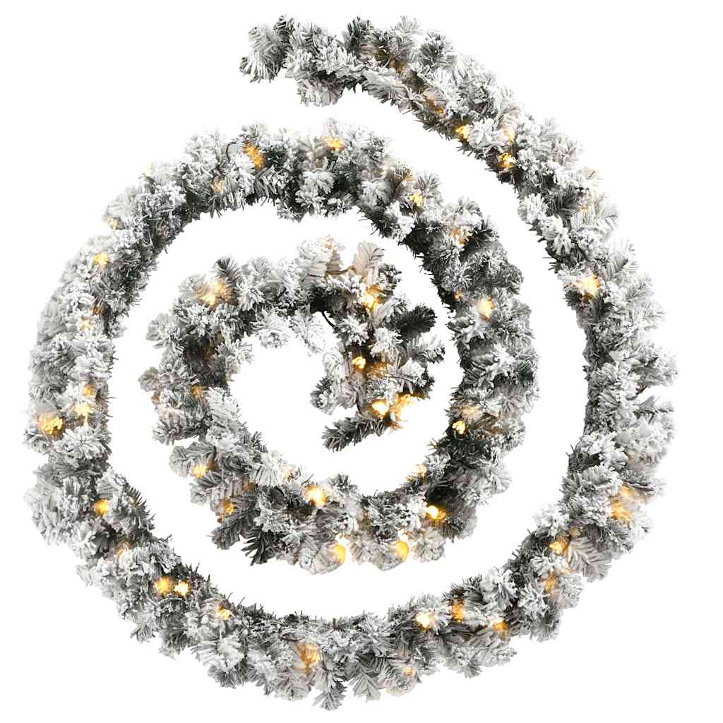 VidaXL Weihnachtsgirlande mit LED-Lichtern Grün 5 m PVC