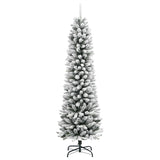 Vidaxl kunstkerstboom met sneeuw smal 150 cm pvc en pe