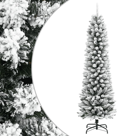 Vidaxx künstlicher Weihnachtsbaum mit Schnee schmal 180 cm PVC und PE