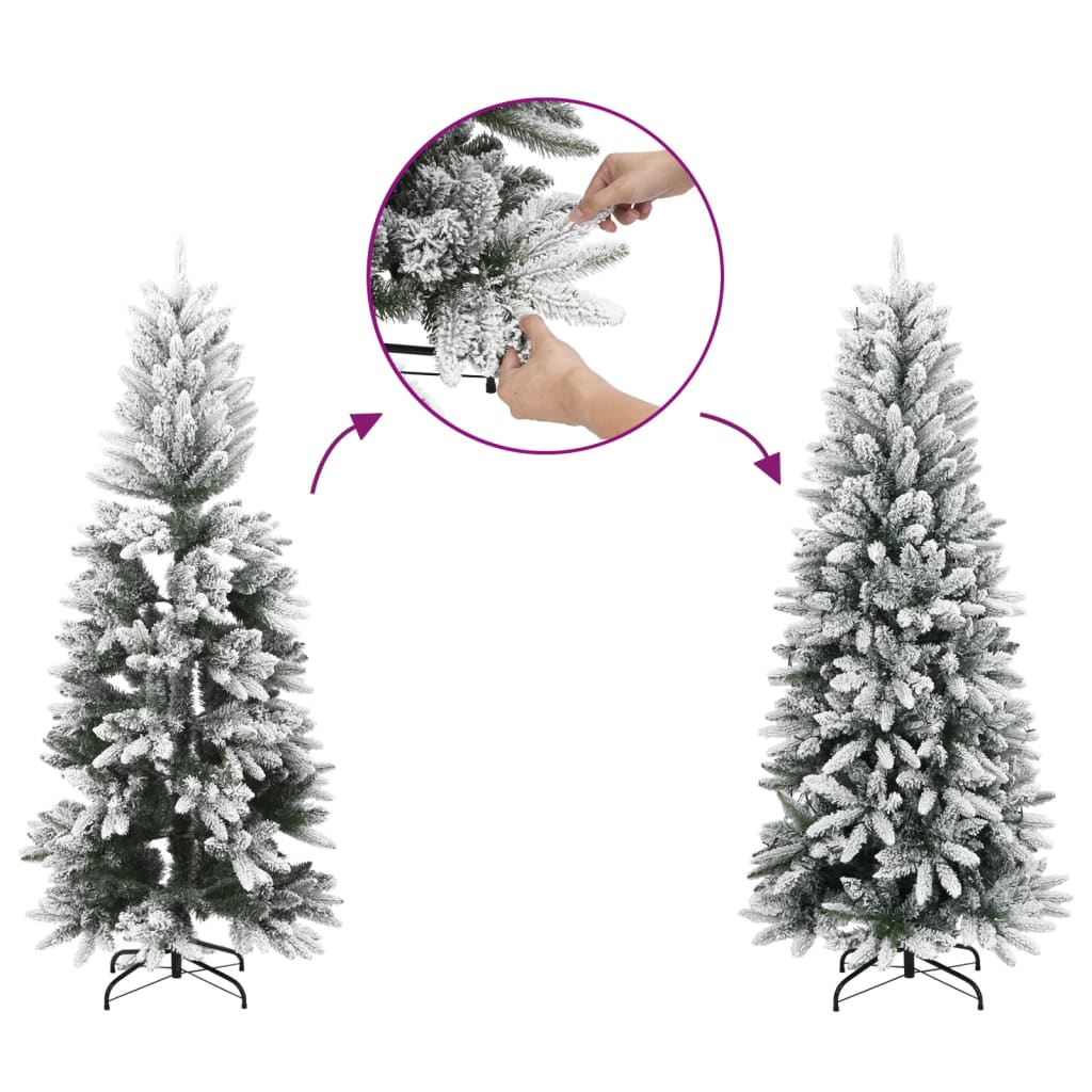 Vidaxx künstlicher Weihnachtsbaum mit Schnee schmal 180 cm PVC und PE