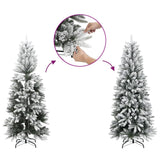 Vidaxx künstlicher Weihnachtsbaum mit Schnee schmal 180 cm PVC und PE