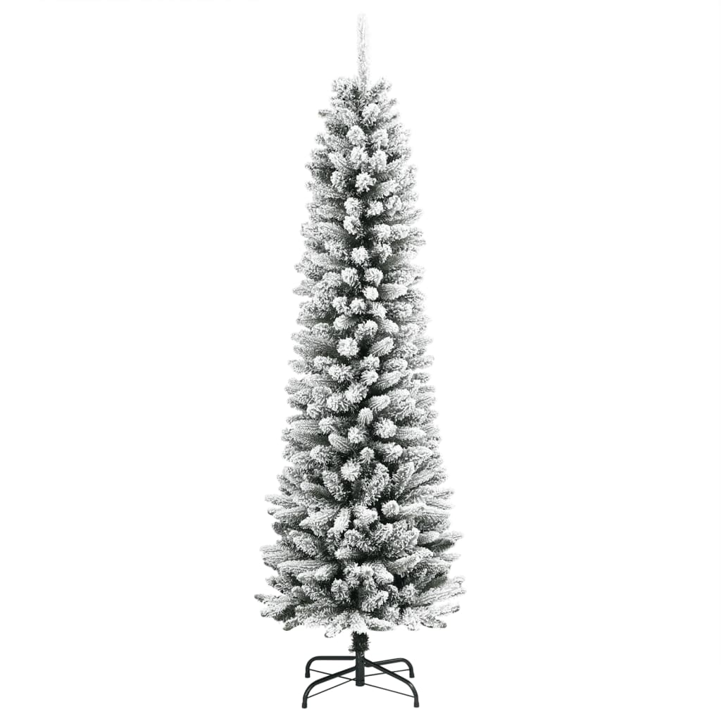 Vidaxx künstlicher Weihnachtsbaum mit Schnee schmal 240 cm PVC und PE