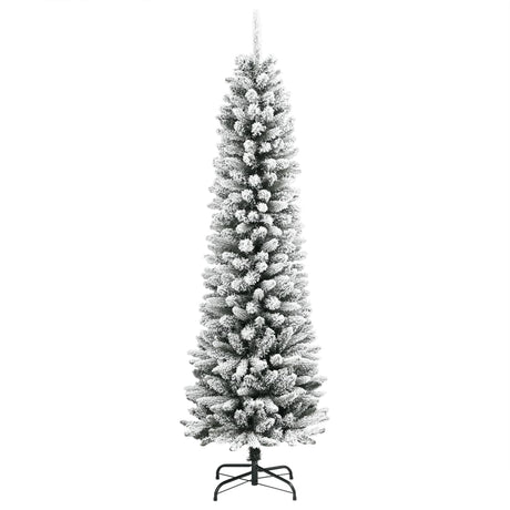 Vidaxx künstlicher Weihnachtsbaum mit Schnee schmal 240 cm PVC und PE