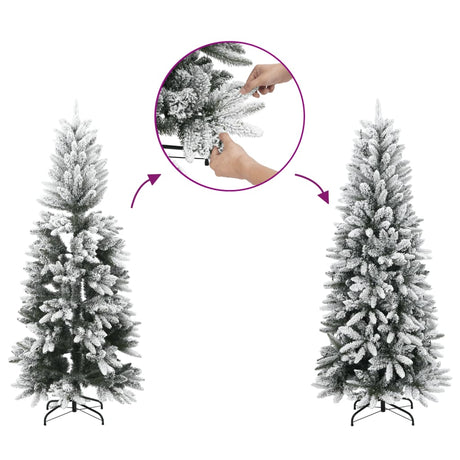 Vidaxx künstlicher Weihnachtsbaum mit Schnee schmal 240 cm PVC und PE