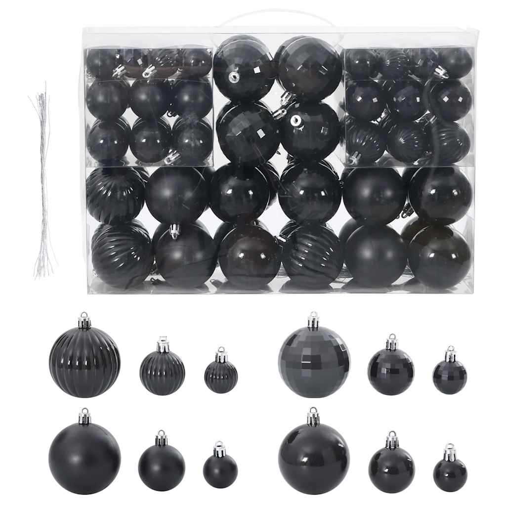 Vidaxl kerstballen 100 st ø3 4 6 cm zwart