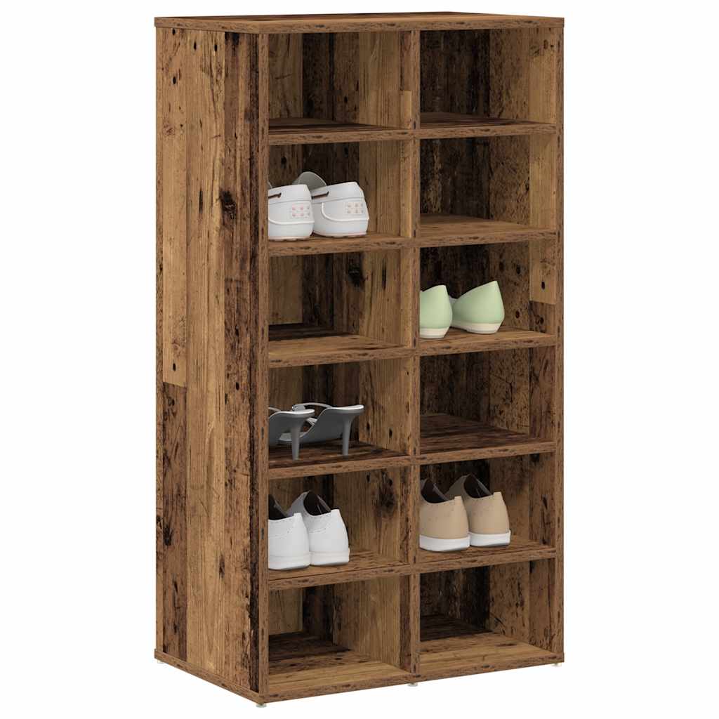 VidaXL shoe rack 54x34x100.5 cm processed wood old wood colored