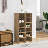 VidaXL Schuhregal 54 x 34 x 100,5 cm, handgefertigtes Holz, handwerkliche Eichenfarbe