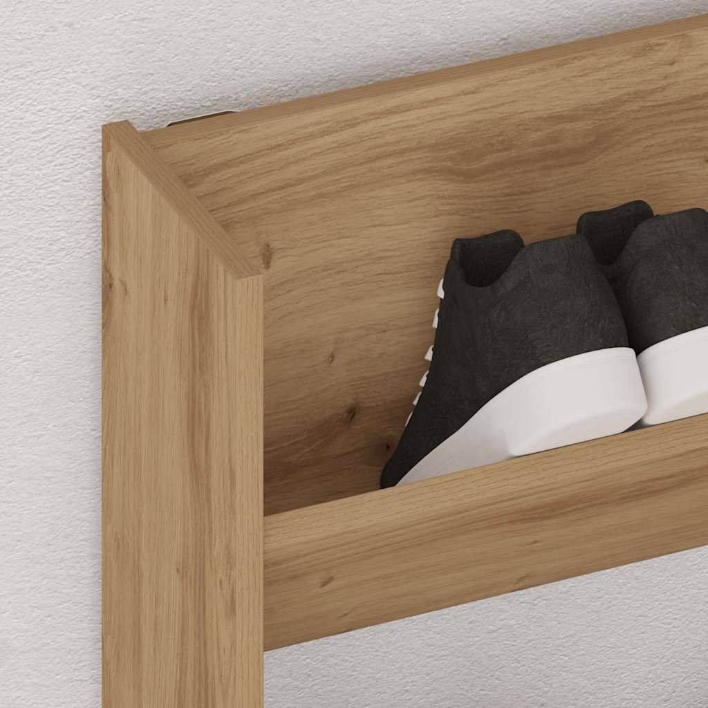 Vidaxx Wandschuhschrank 80x18x60 cm aus handgefertigtem Holz, handwerkliche Eichenfarbe