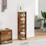 VidaXL Schuhschrank 28x27x102 cm fertiges Holz, altholzfarben