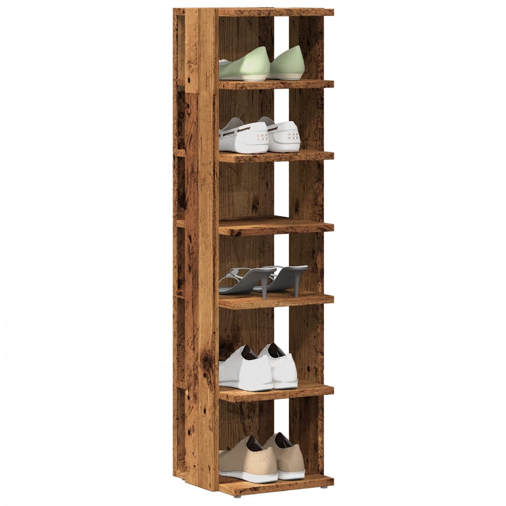 VidaXL Schuhschrank 28x27x102 cm fertiges Holz, altholzfarben