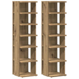 Vidaxx Schuhschränke 2 Stück 28x27x102 cm handgefertigtes Holz aus handwerklicher Eiche
