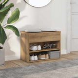 VidaXL Schuhbank 60x30x45 cm, handgefertigtes Holz, handwerkliche Eichenfarbe
