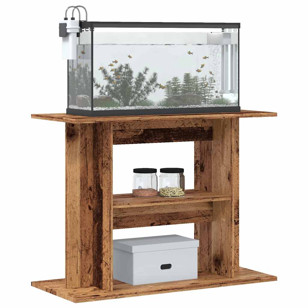 Vidaxl Aquarium Standard 80x35x60 cm bearbetat trä gammalt trä färgat