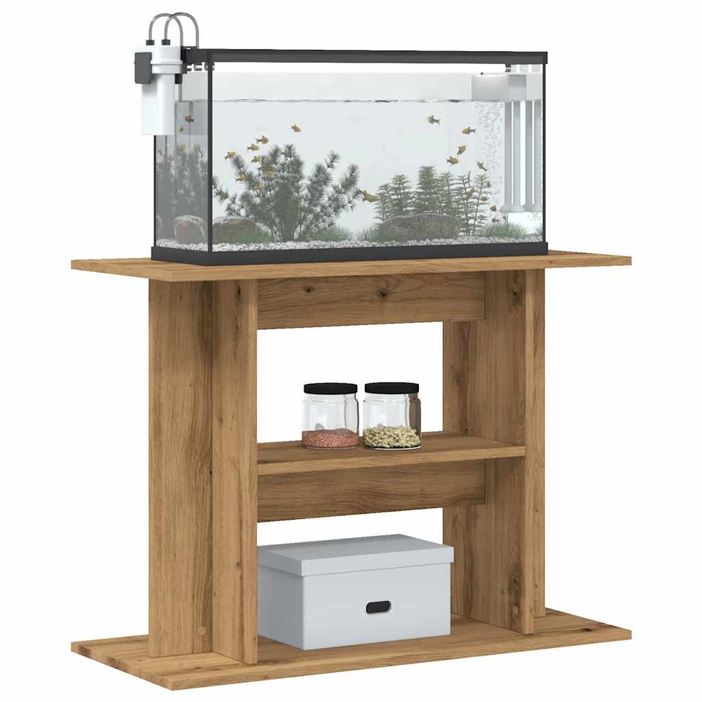 Vidaxl Aquarium Standard 80x35x60cm zpracované dřevěné řemeslné dubové barvy