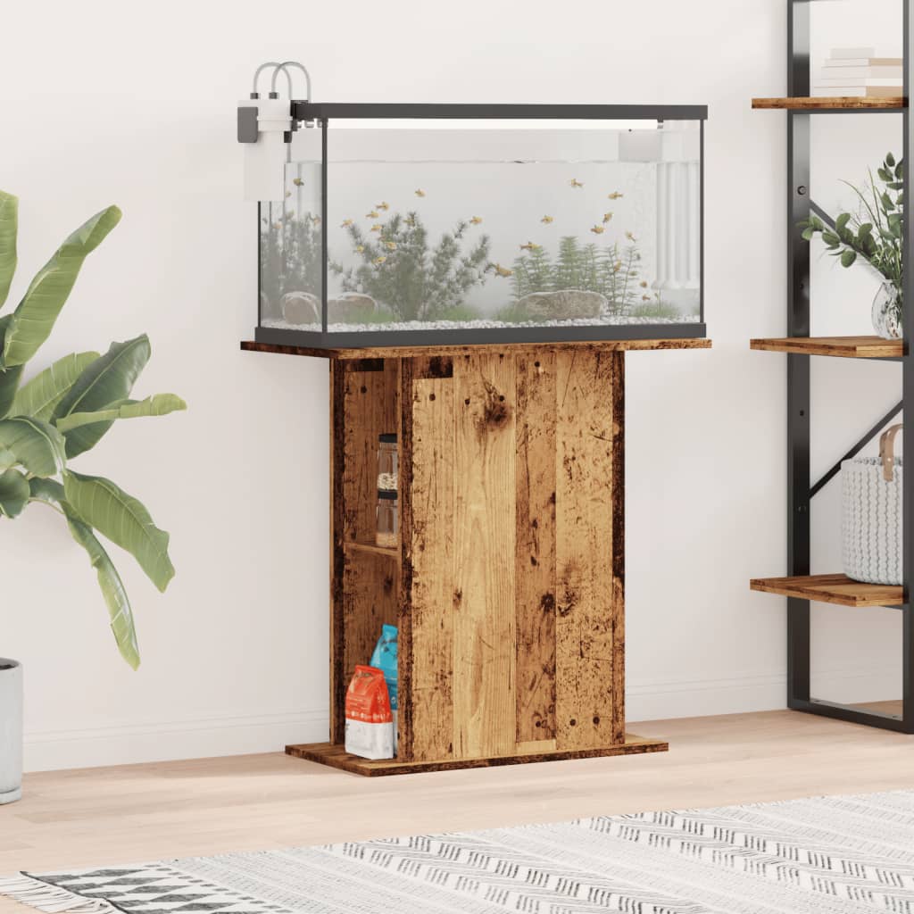 Vidaxl Aquarium Standard 36x75x72,5 cm Forarbejdet træ gammel træ farvet