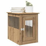 Vidaxxl Hundebox 45x62x59 cm aus handgefertigtem Holz, handwerklich eichenfarben