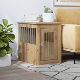 Vidaxxl Hundebox 45x62x59 cm aus handgefertigtem Holz, handwerklich eichenfarben